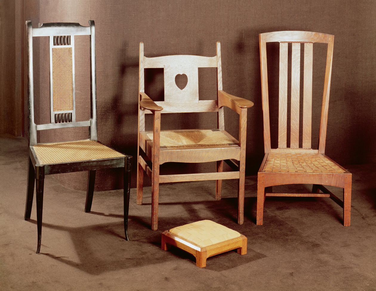 Chaises Arts and Crafts, vers 1896-1925 - English School English School