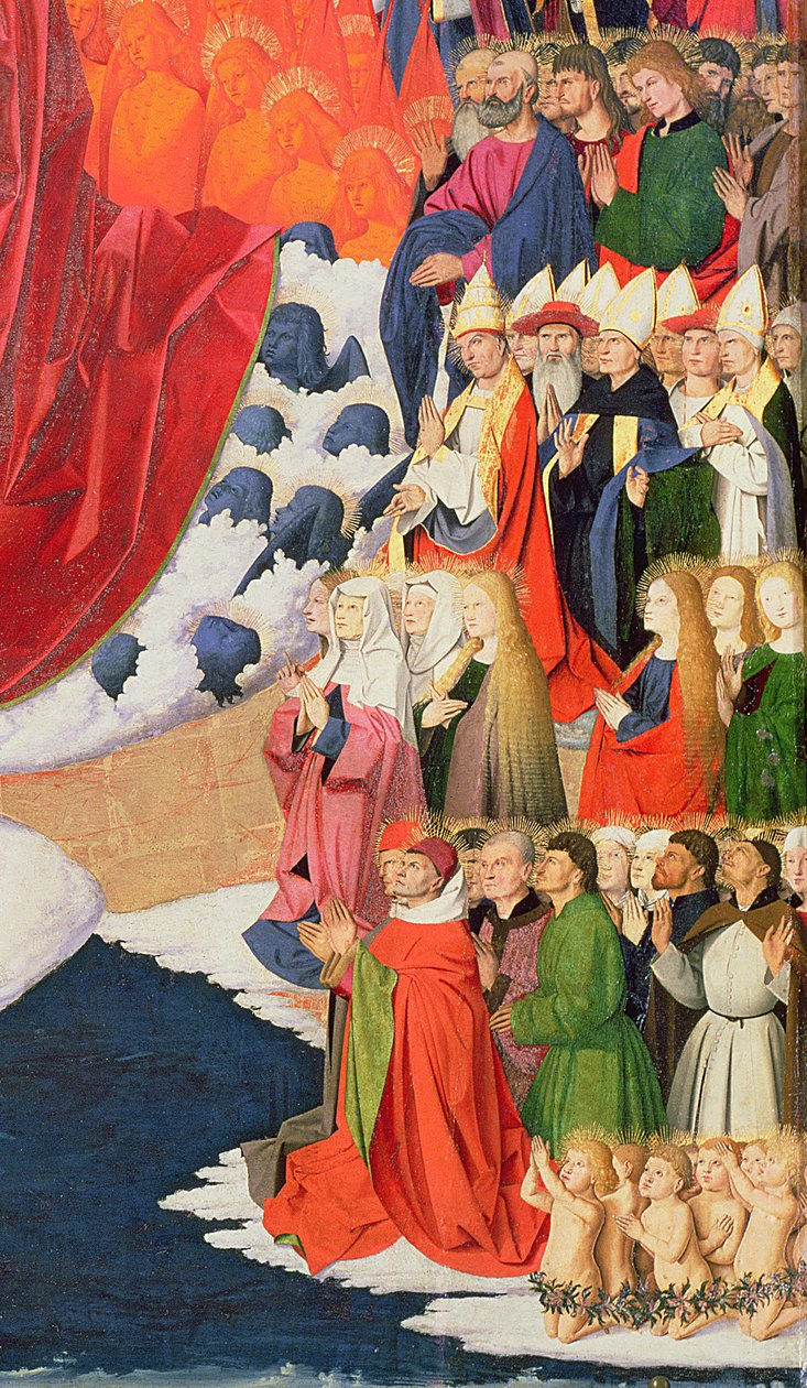 Le couronnement de la Vierge, achevé en 1454 (détail) - Enguerrand Quarton