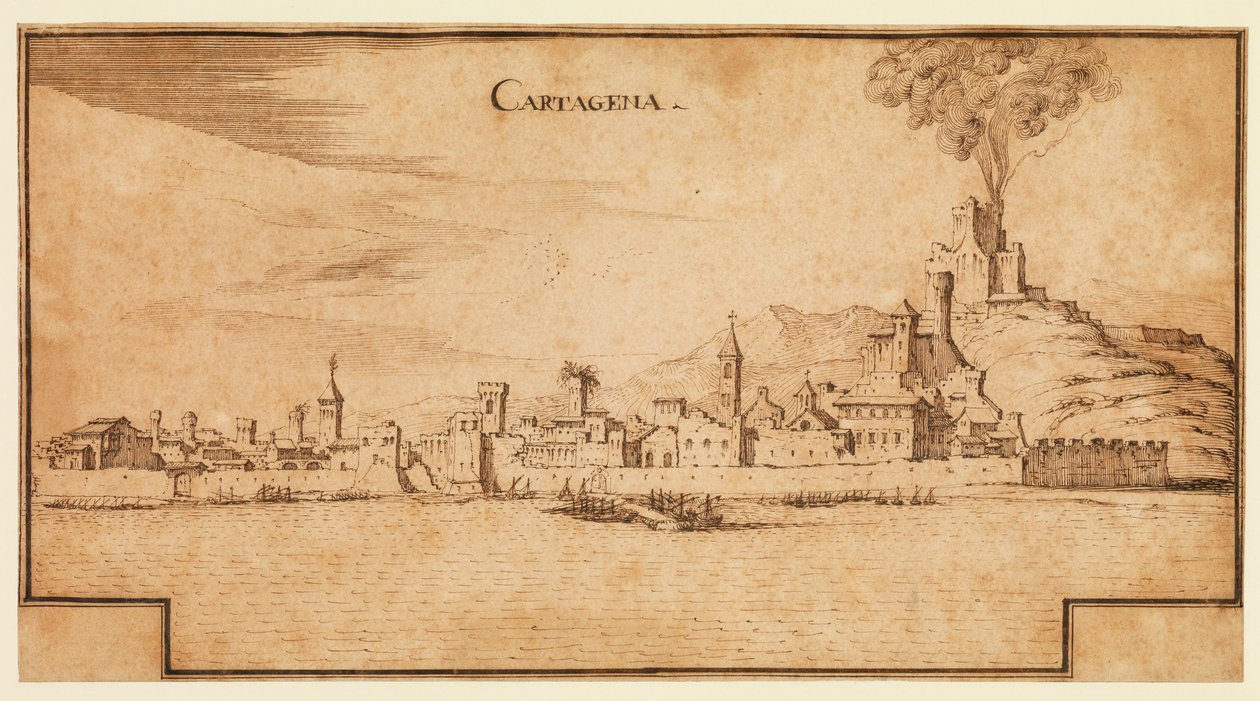Vue de Carthagène, Espagne, c.1642 - Ercole Frigoni Bazzicaluva