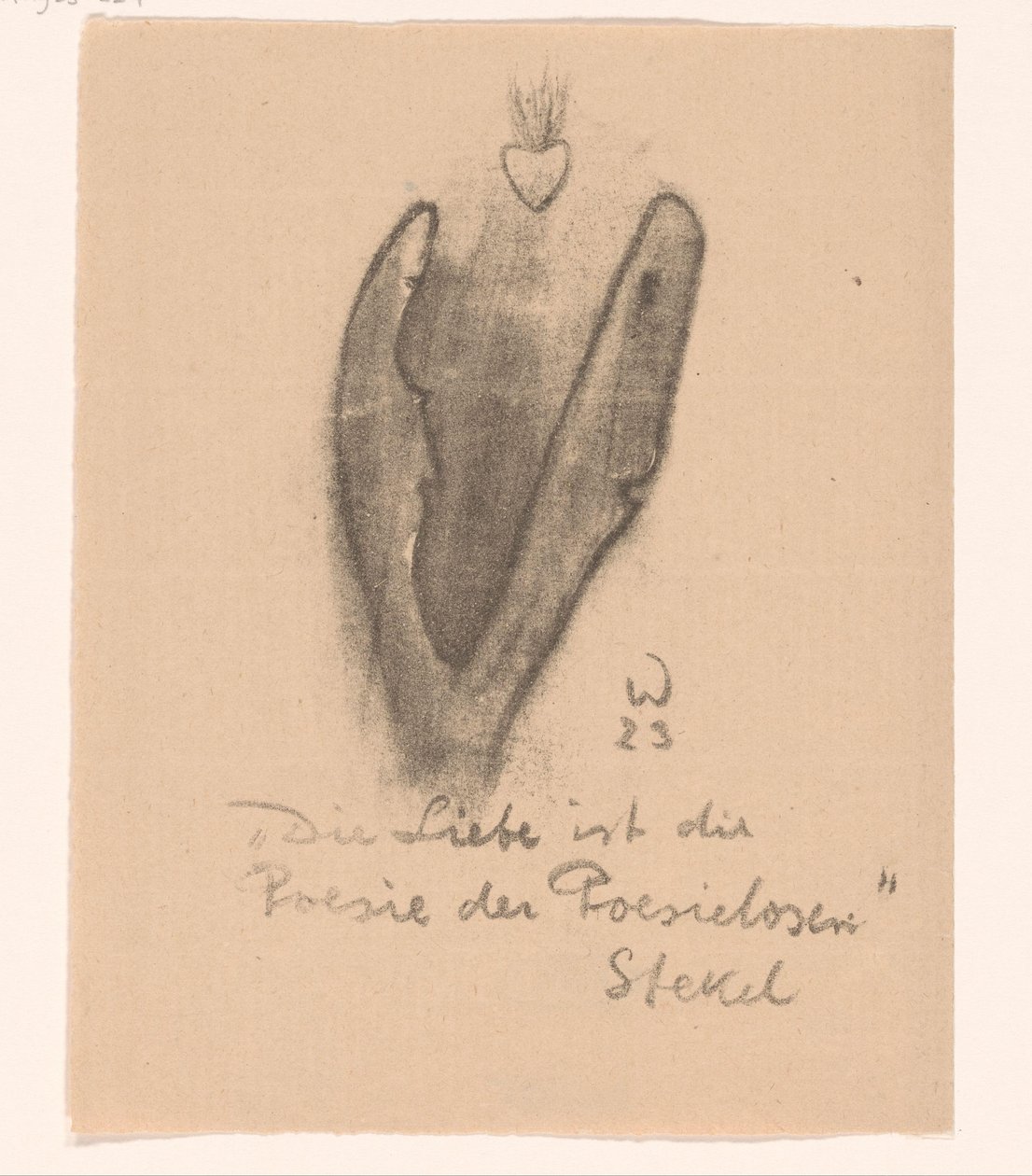 Deux têtes abstraites et un cœur sacré (Idealisten II en verdere Kanttekeningen) - Erich Wichmann