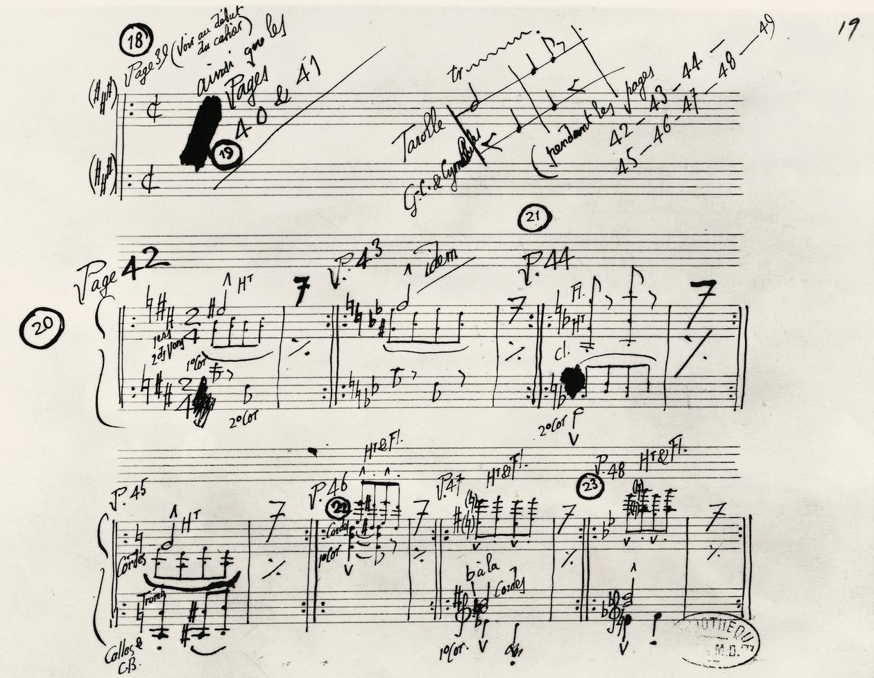 Manuscrit autographe de Parade - Erik Satie
