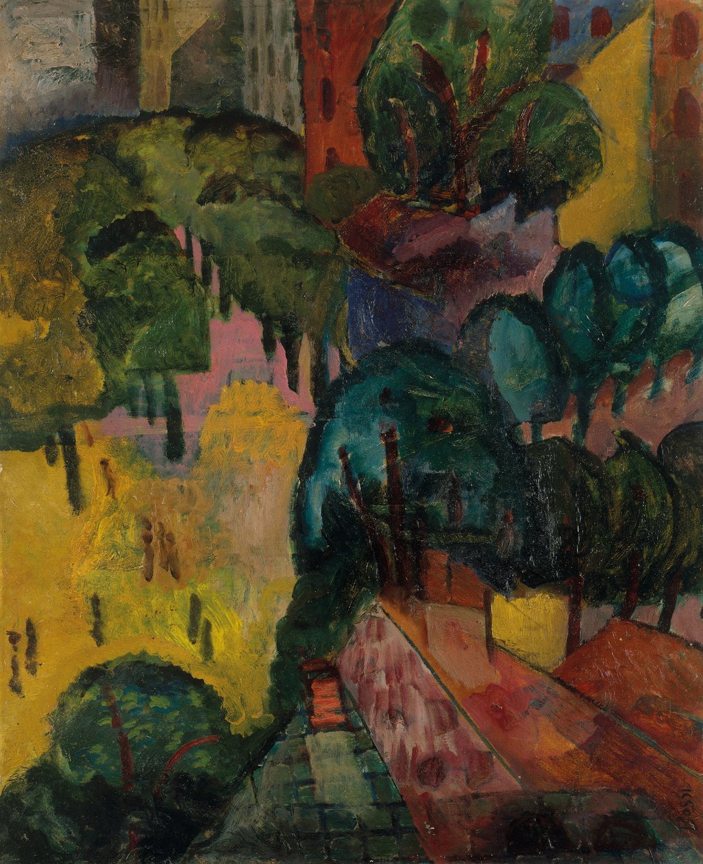 Paysage urbain parisien, vers 1906-09 (huile sur carton) - Erma Bossi