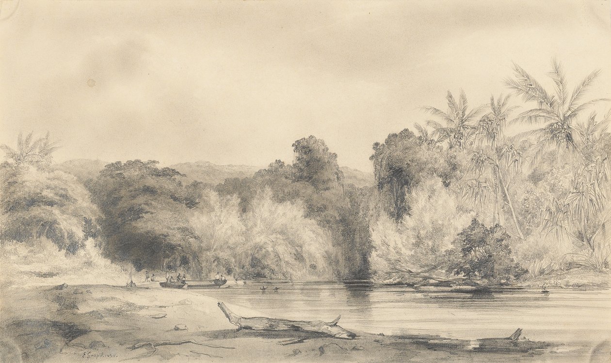 Entrée de la rivière Paiou, île de Vanikoro - Ernest Auguste Goupil