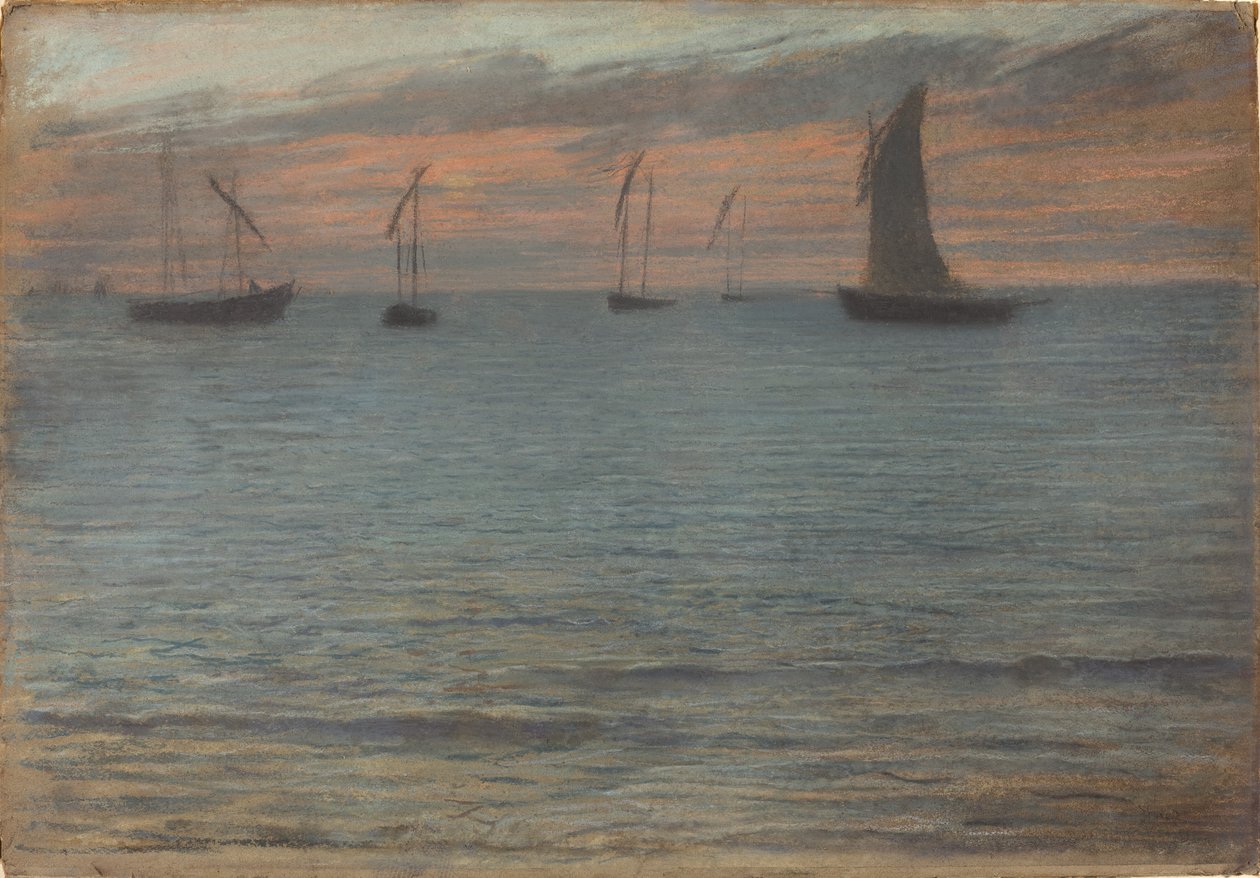 Paysage marin au coucher du soleil - Ernest Ange Duez