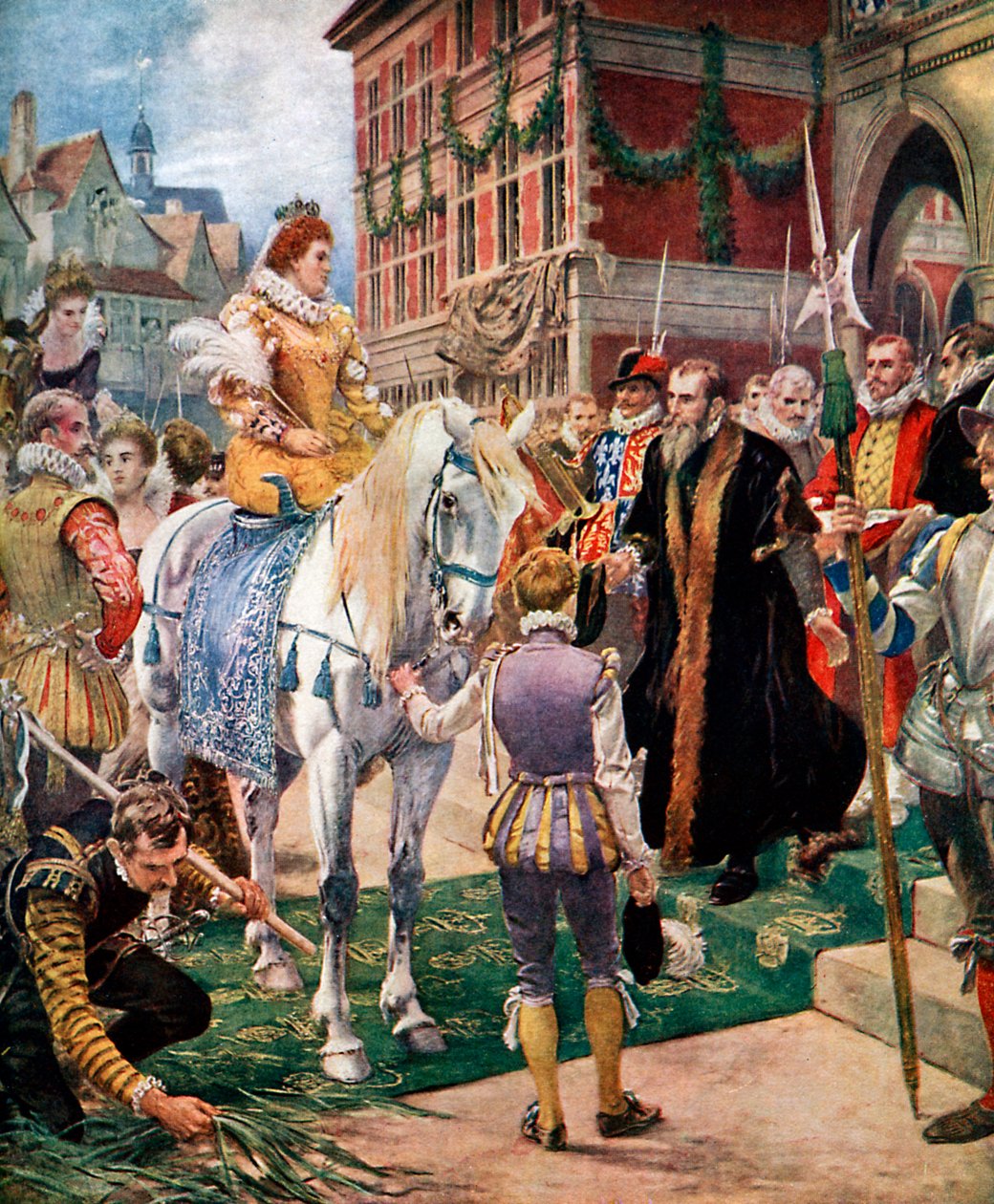 La reine Elizabeth ouvrant la Bourse royale en 1570, vers 1920 - Ernest Crofts