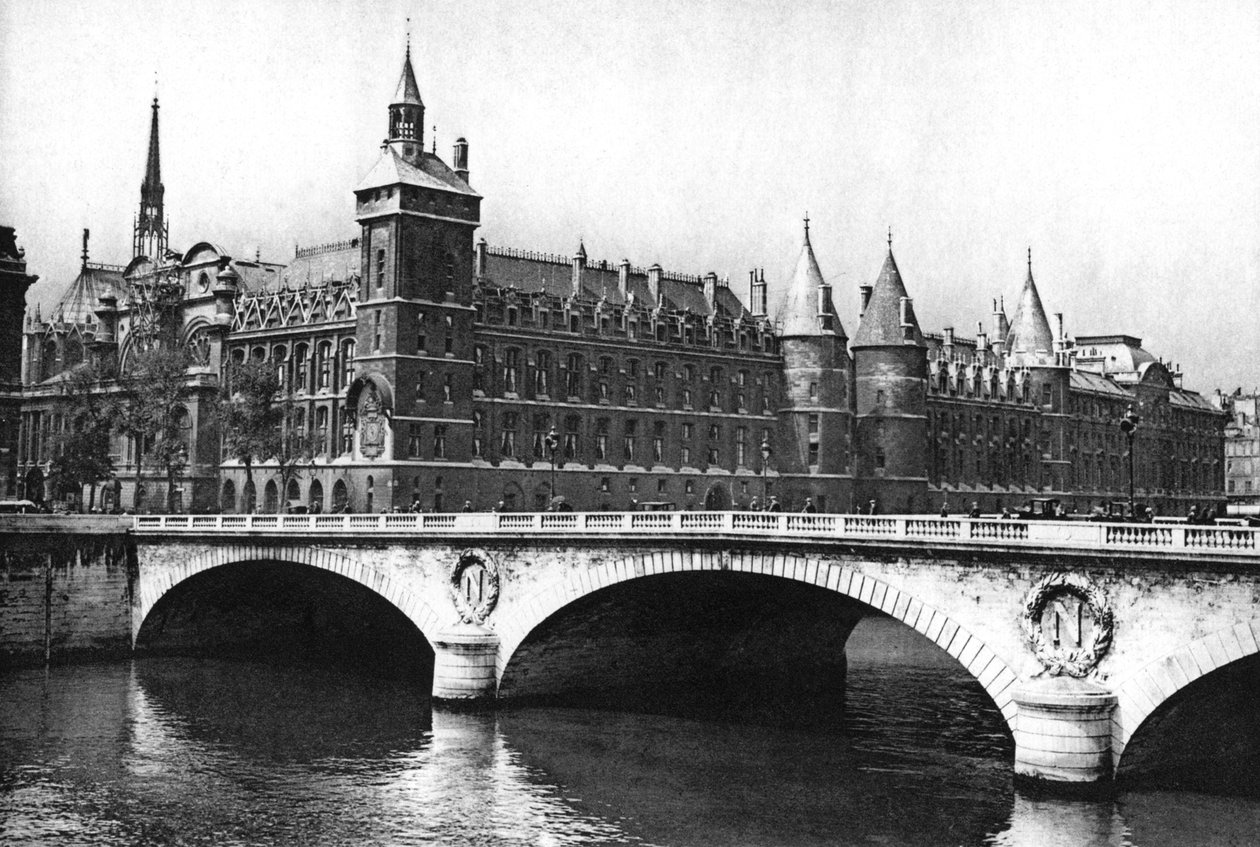 Vue des Palais de Justice et du Pont Neuf depuis la Seine, Paris - Ernest Flammarion