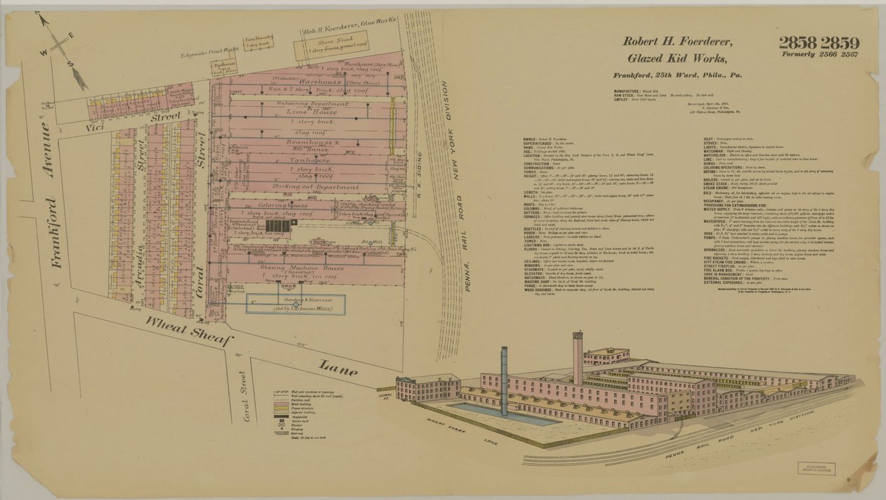 Frankford Ave. et Wheatsheaf Lane, Hexamer General Surveys, 1895 - Ernest Hexamer