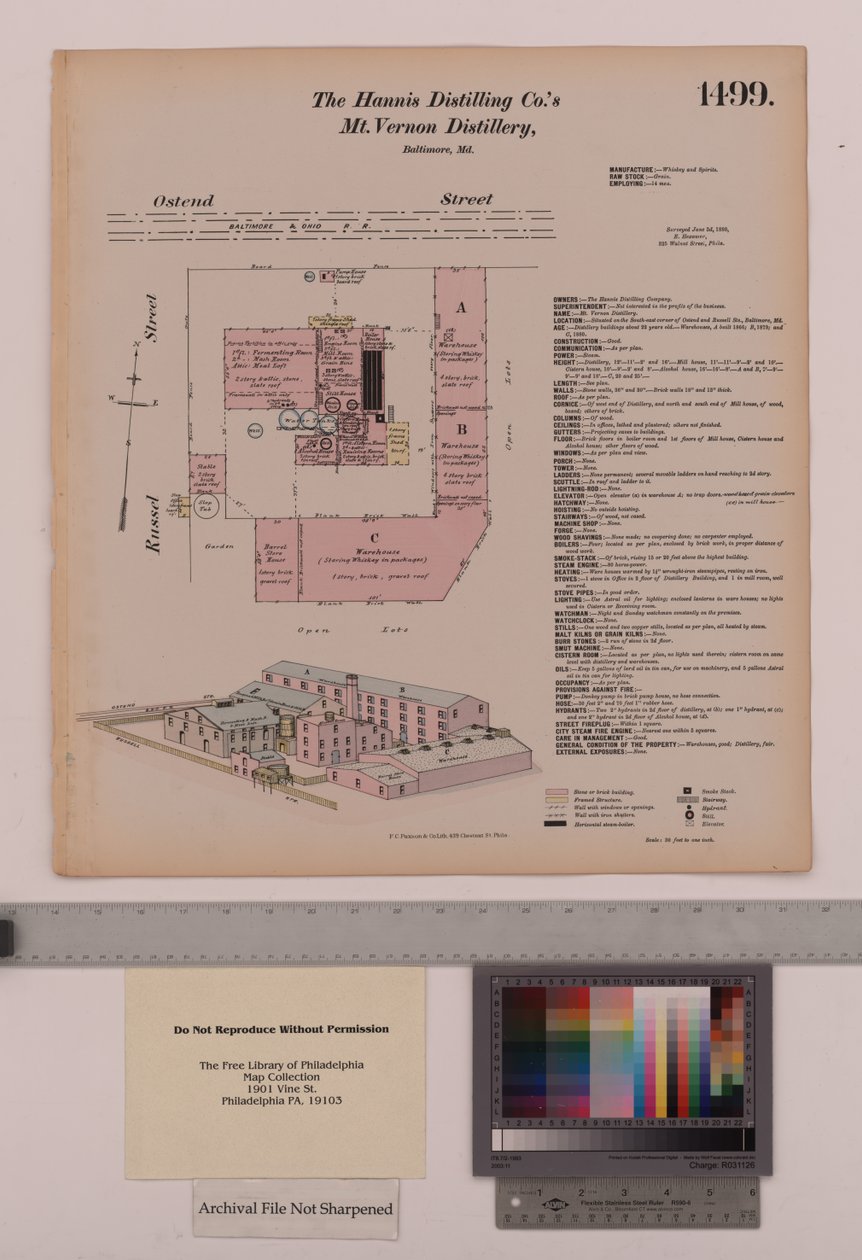 Hannis Distilling Co. Mount Vernon Distillery, Maryland, Hexamer General Surveys, 1880 - Ernest Hexamer