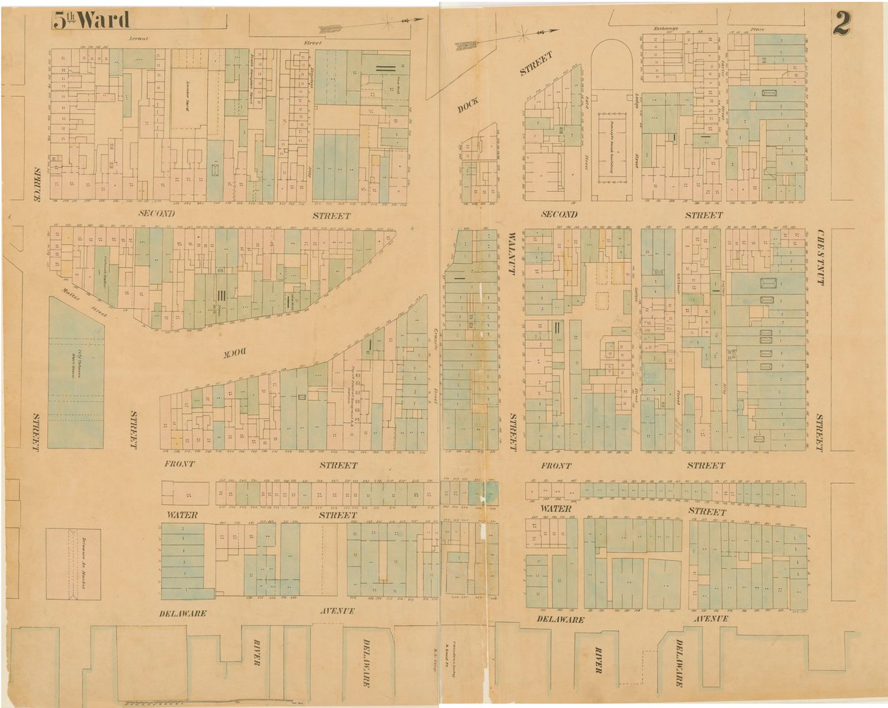 Cartes de la ville de Philadelphie, volume 1, planche 2, 1860 - Ernest Hexamer