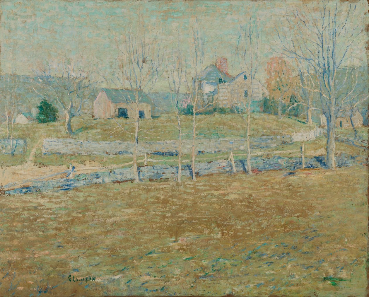 Une ferme abandonnée, vers 1908 - Ernest Lawson