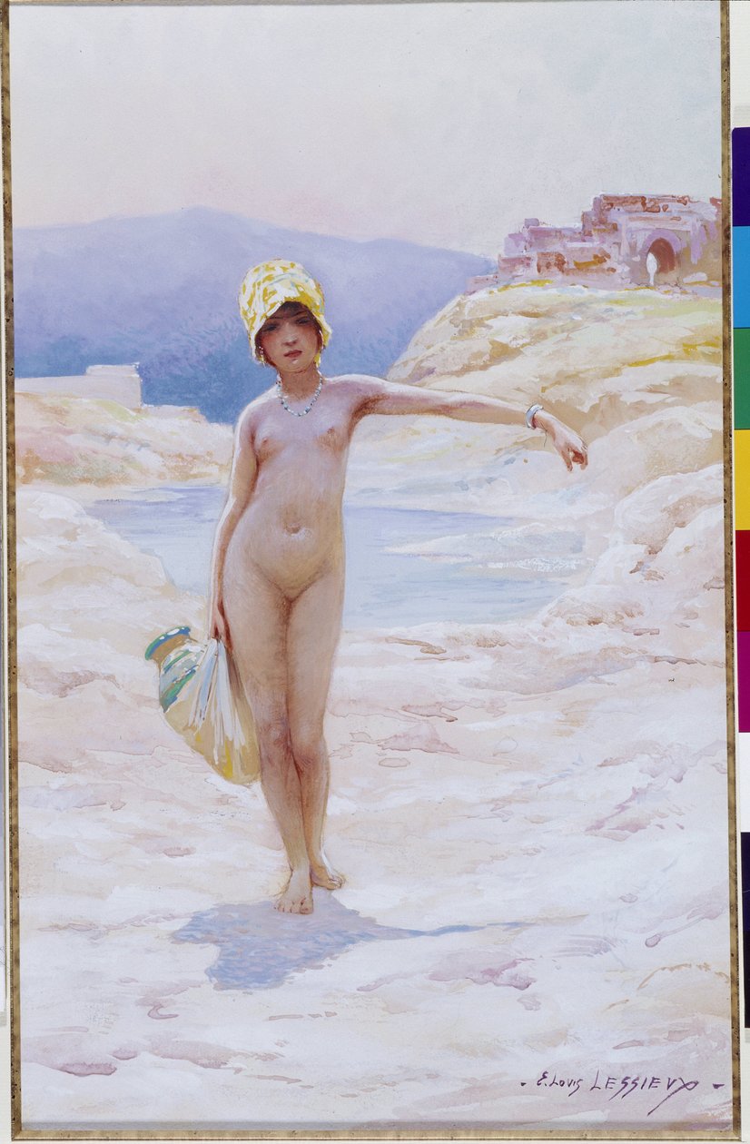 Fille algérienne avec une cruche - Ernest Louis Lessieux