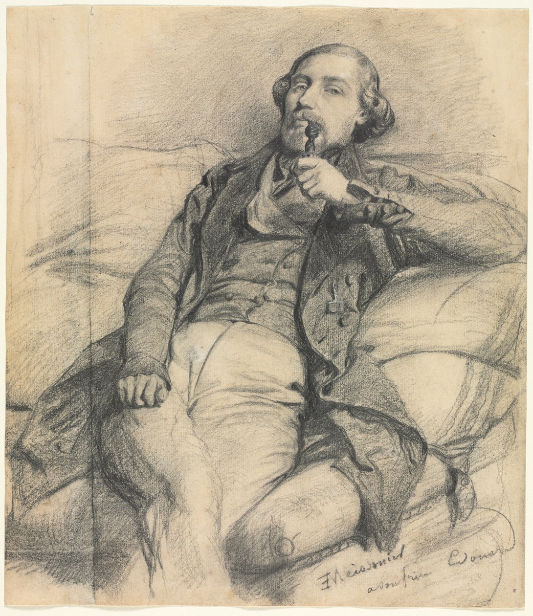 Homme fumant - Ernest Meissonier