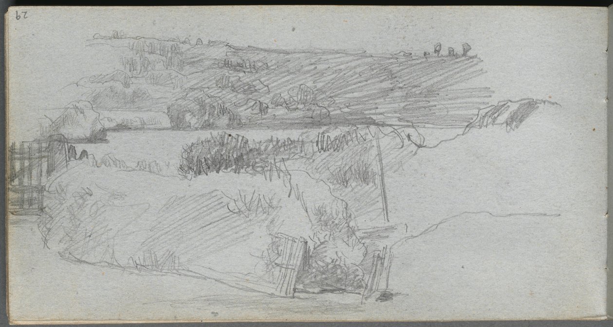 Carnet de croquis, page 29 : Étude de paysage - Jean Louis Ernest Meissonier