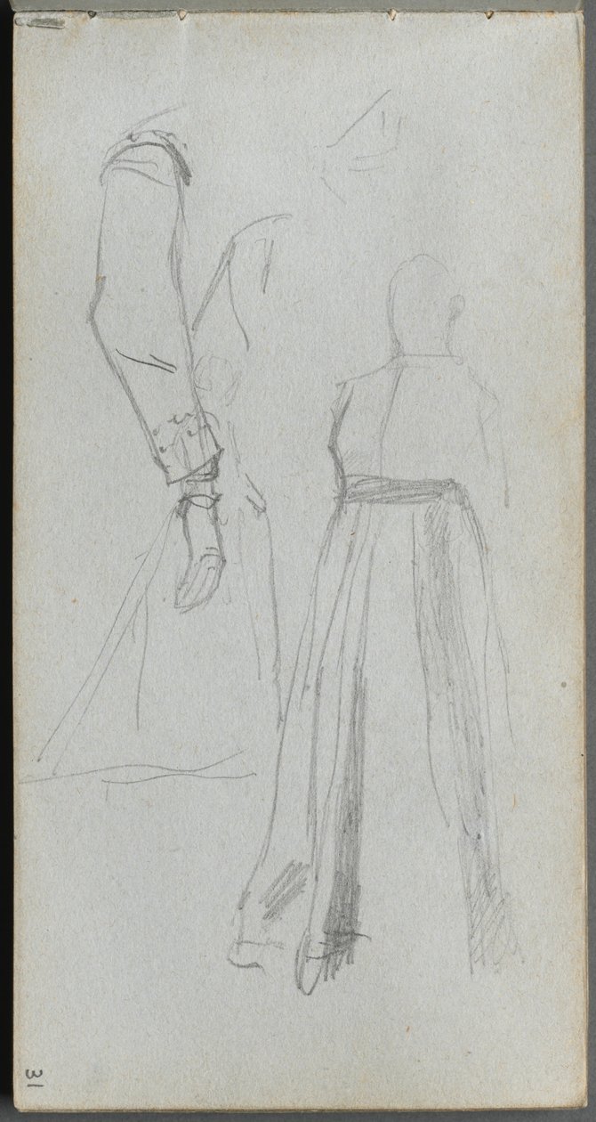 Carnet de croquis, page 31 : Étude de figures - Ernest Meissonier