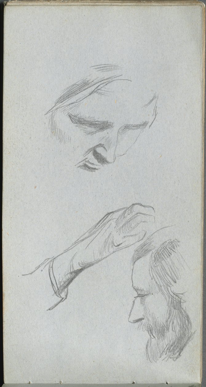 Carnet de croquis, page 70 : Étude de deux visages et d