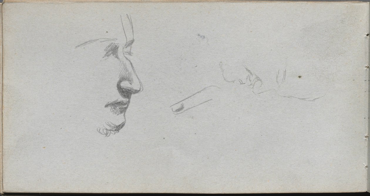 Carnet de croquis, page 80 : Étude de visages - Ernest Meissonier