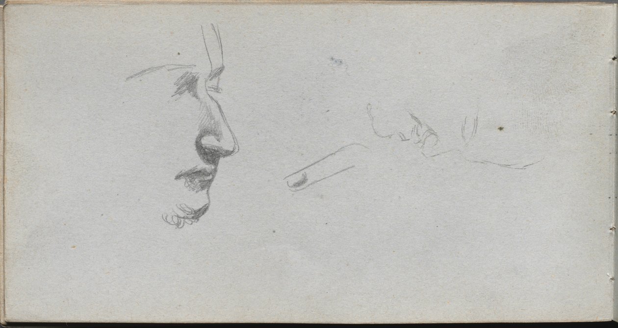 Carnet de croquis, page 80 : Étude de visages - Jean Louis Ernest Meissonier