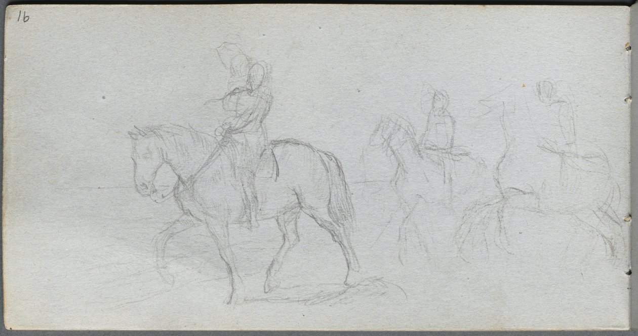 Carnet de croquis, page 91 : Figures à cheval - Jean Louis Ernest Meissonier