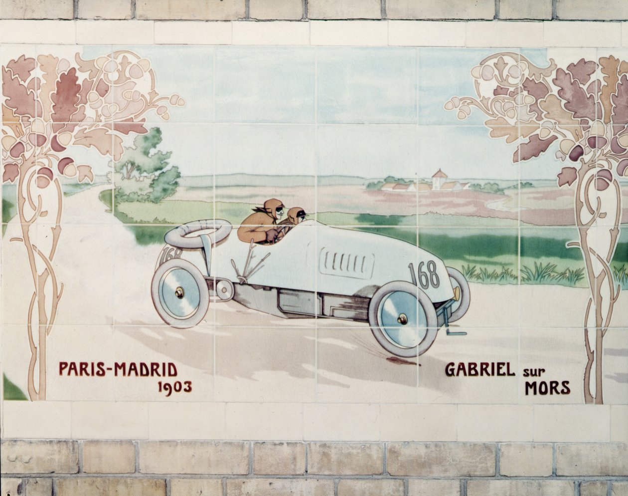 Gabriel conduisant une voiture Mors dans la course Paris-Madrid de 1903, connue sous le nom de La Course de la Mort - Ernest Montaut