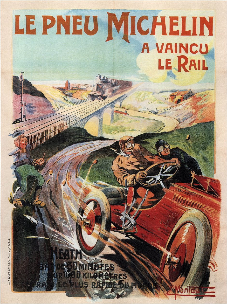 Voiture de course Panhard et Levassor pilotée par Heath - Pneus Michelin - Ernest Montaut