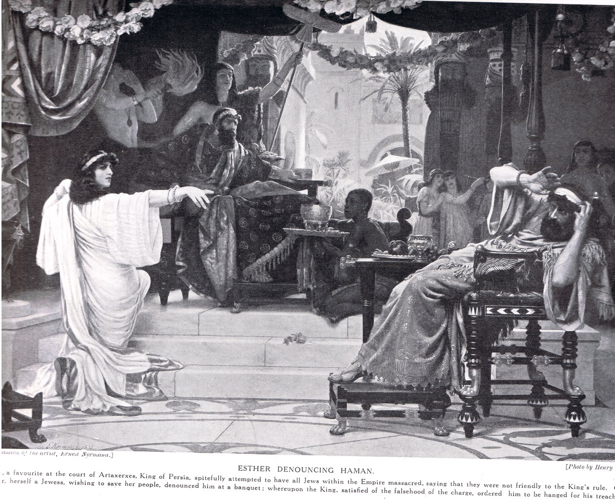 Esther dénonçant Haman, illustration de 
