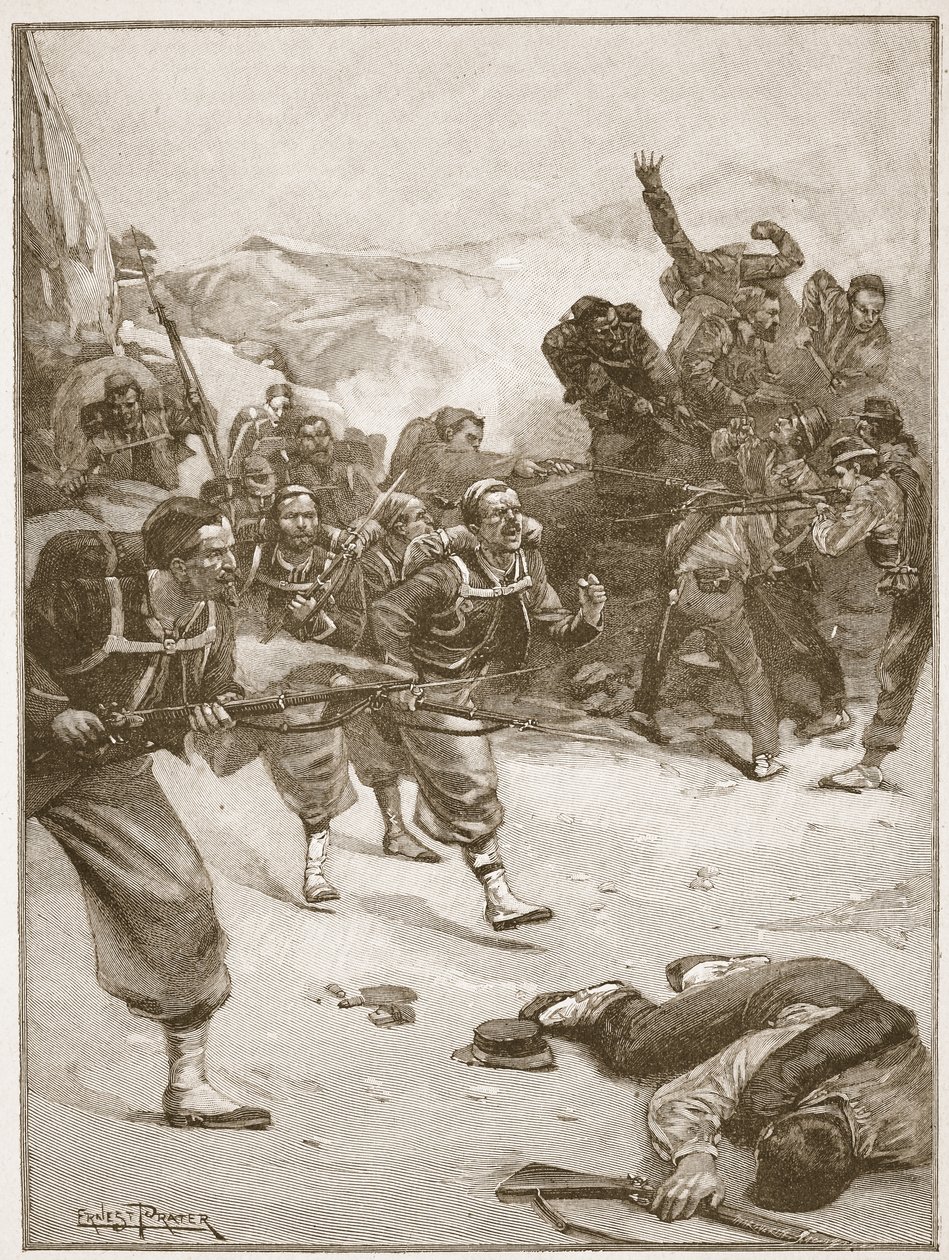 Les Zouaves ont pris une des barricades par une charge à la baïonnette, illustration de 