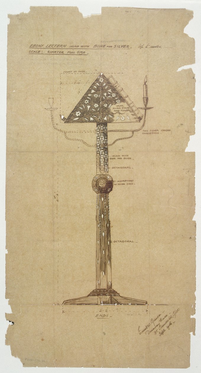 Design pour un lutrin en ébène incrusté d