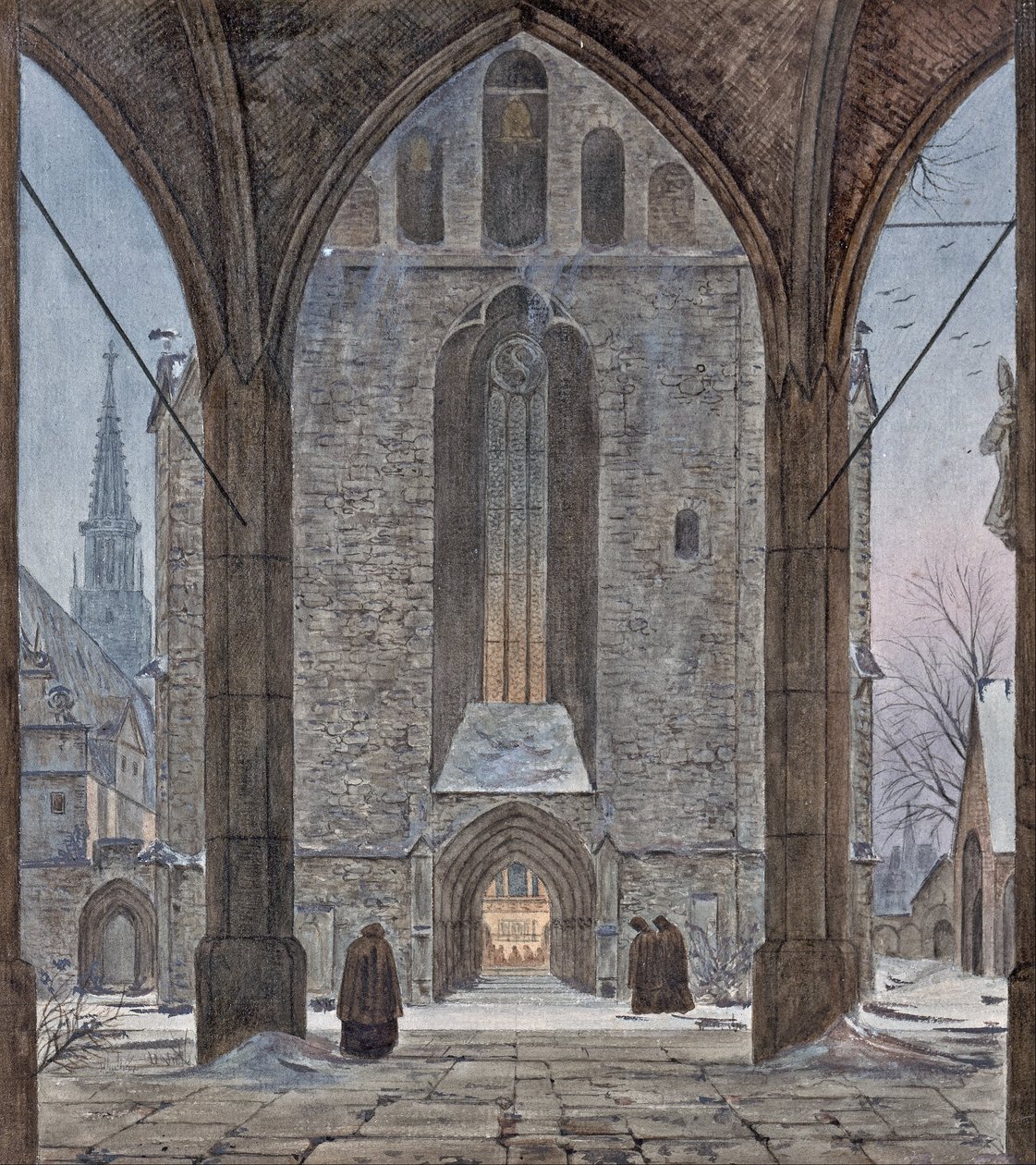 Cathédrale en hiver - Ernst Ferdinand Oehme