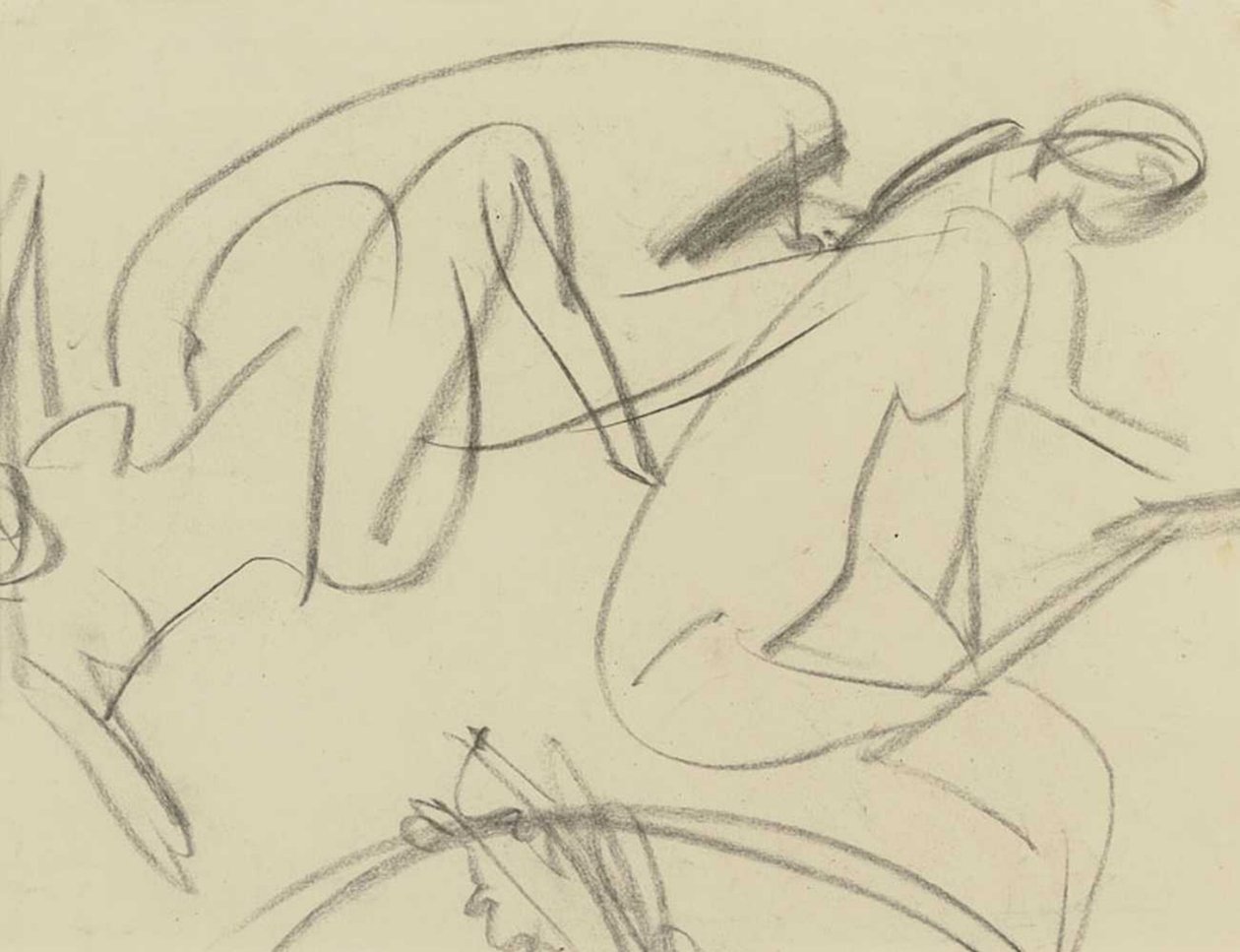 Paysans alpins, verso baigneurs - Ernst Ludwig Kirchner
