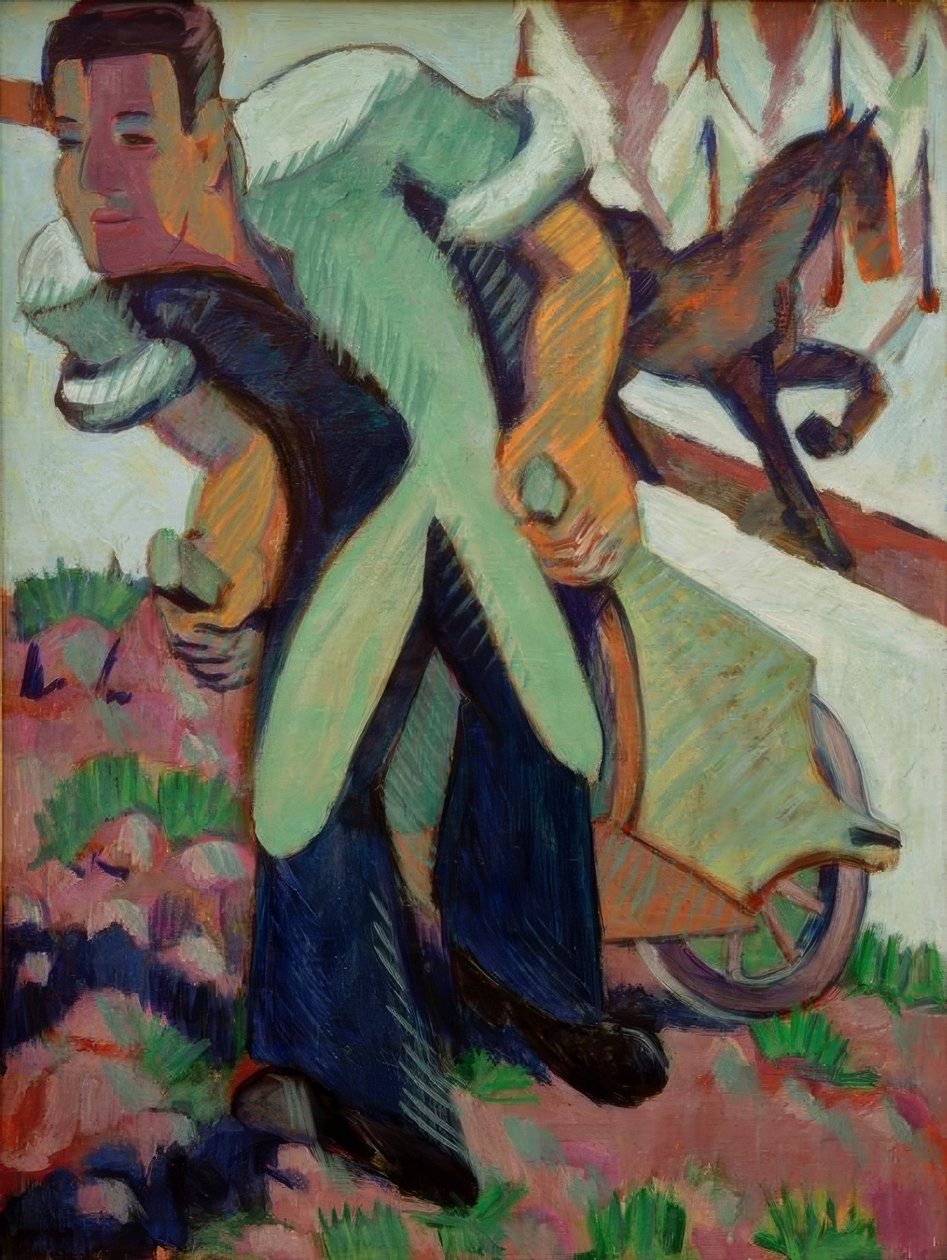 Paysanne tirant une brouette - Ernst Ludwig Kirchner