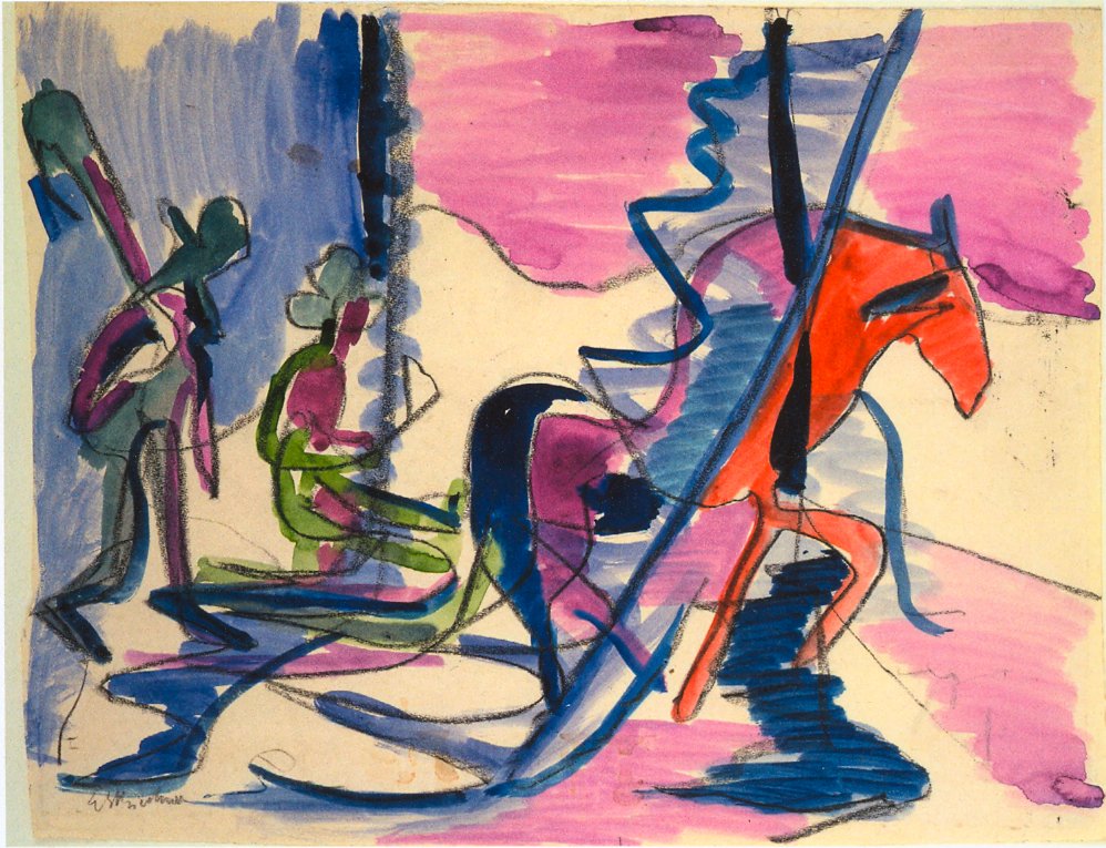 Traîneau dans le brouillard - Ernst Ludwig Kirchner