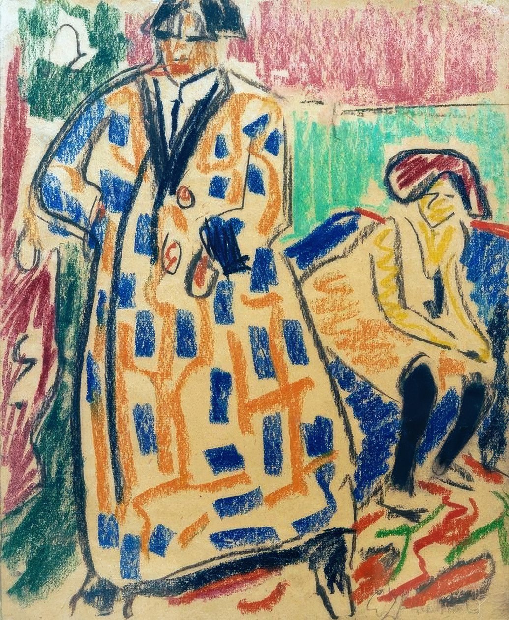 Autoportrait avec modèle - Ernst Ludwig Kirchner