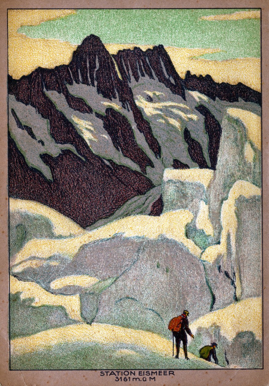 Le glacier de Grindelwald (Ischmeer) dans les Alpes suisses. vers 1920-30 (illustration) - Ernst Emil Schlatter