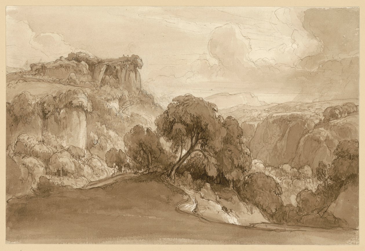 Paysage montagneux italien boisé - Ernst Fries