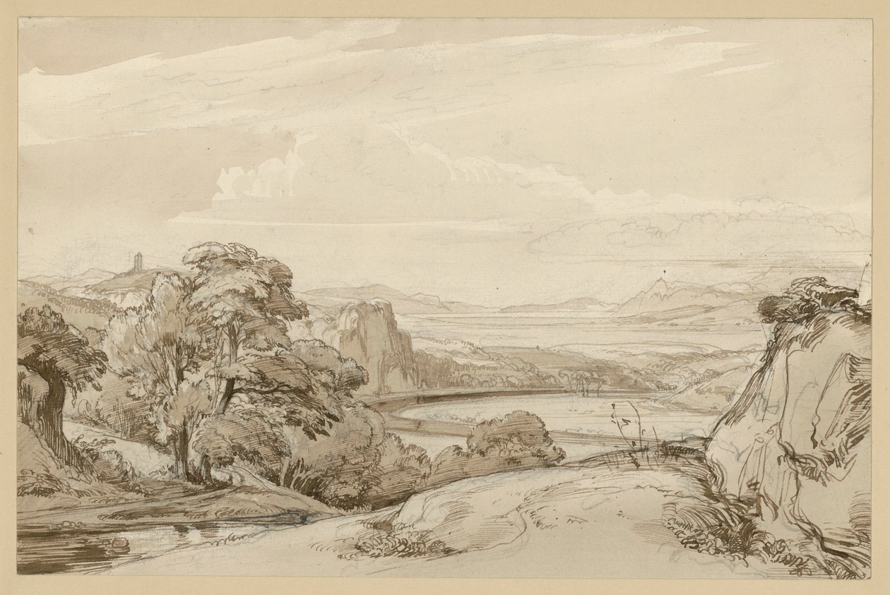 Paysage au bord du lac de Nemi, près de Ganzano - Ernst Fries