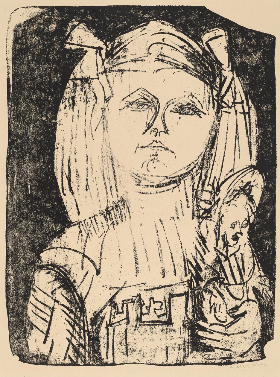 Jeune fille avec poupée, 1916 - Ernst Ludwig Kirchner