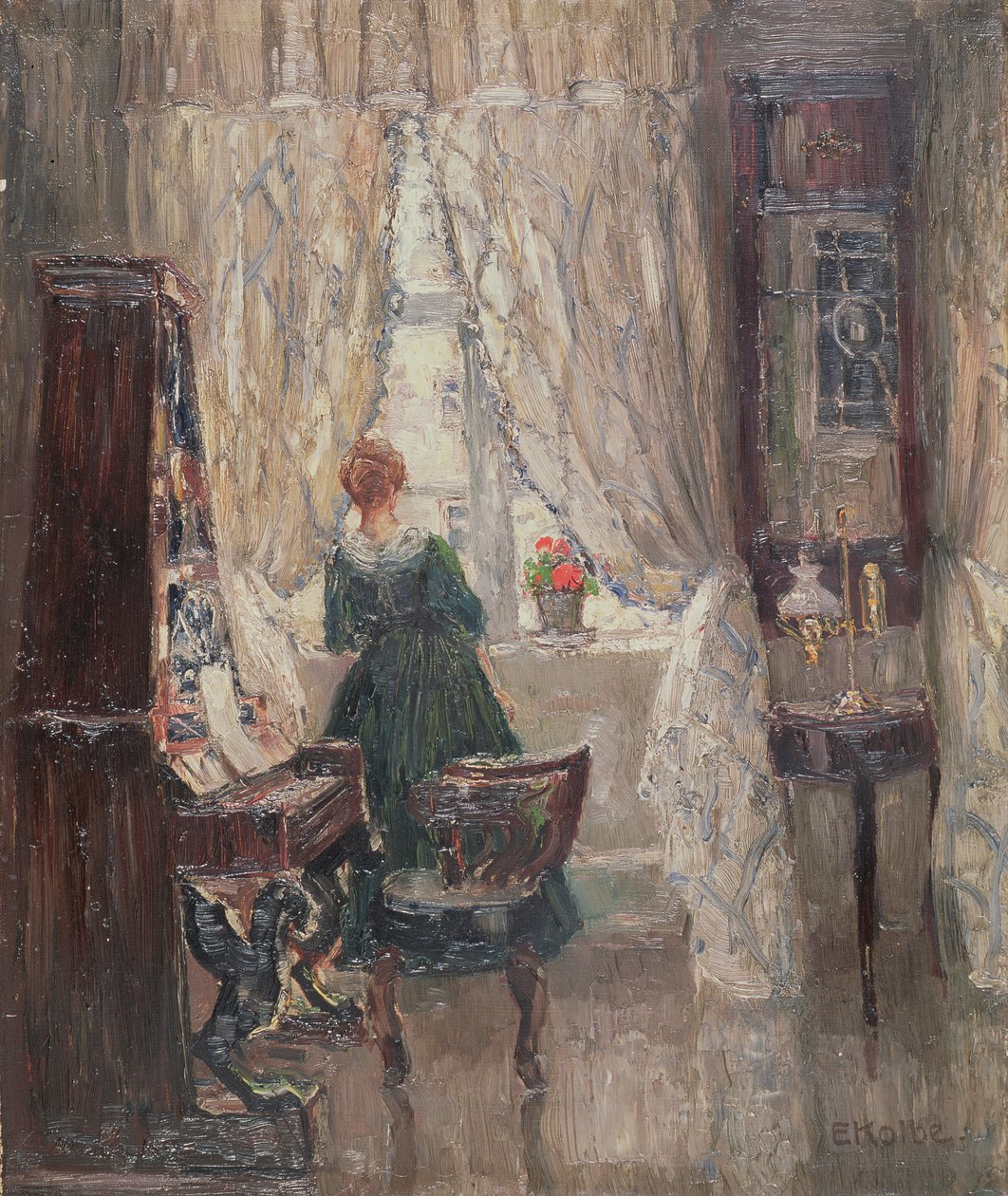 Dans le salon, vers 1910 - Ernst Kolbe
