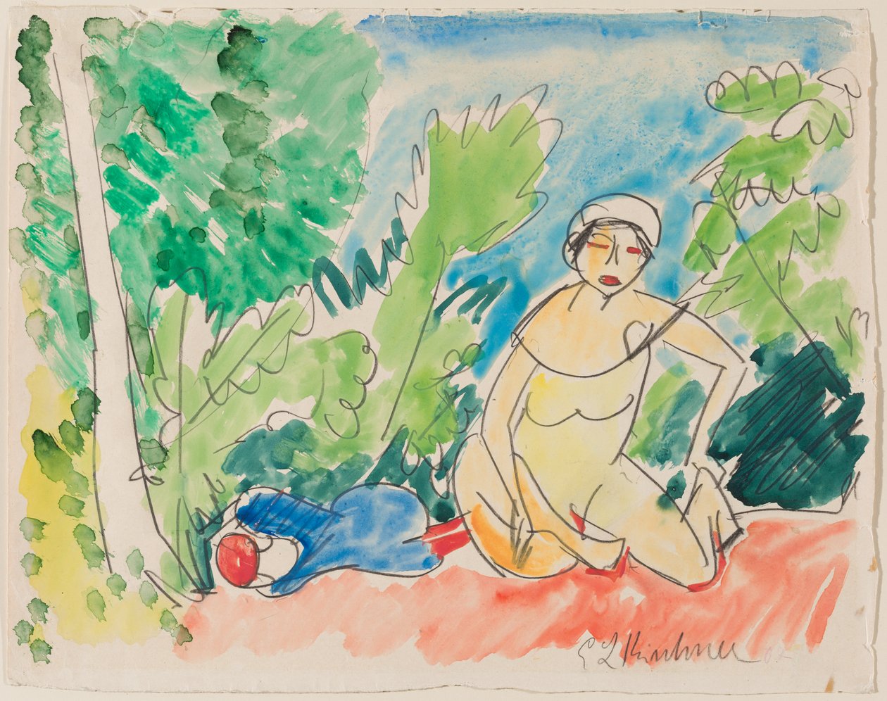 Baigneuses au bord du lac - Ernst Ludwig Kirchner