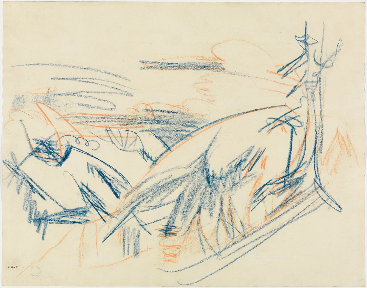 Paysage montagneux bleu-rouge - Ernst Ludwig Kirchner