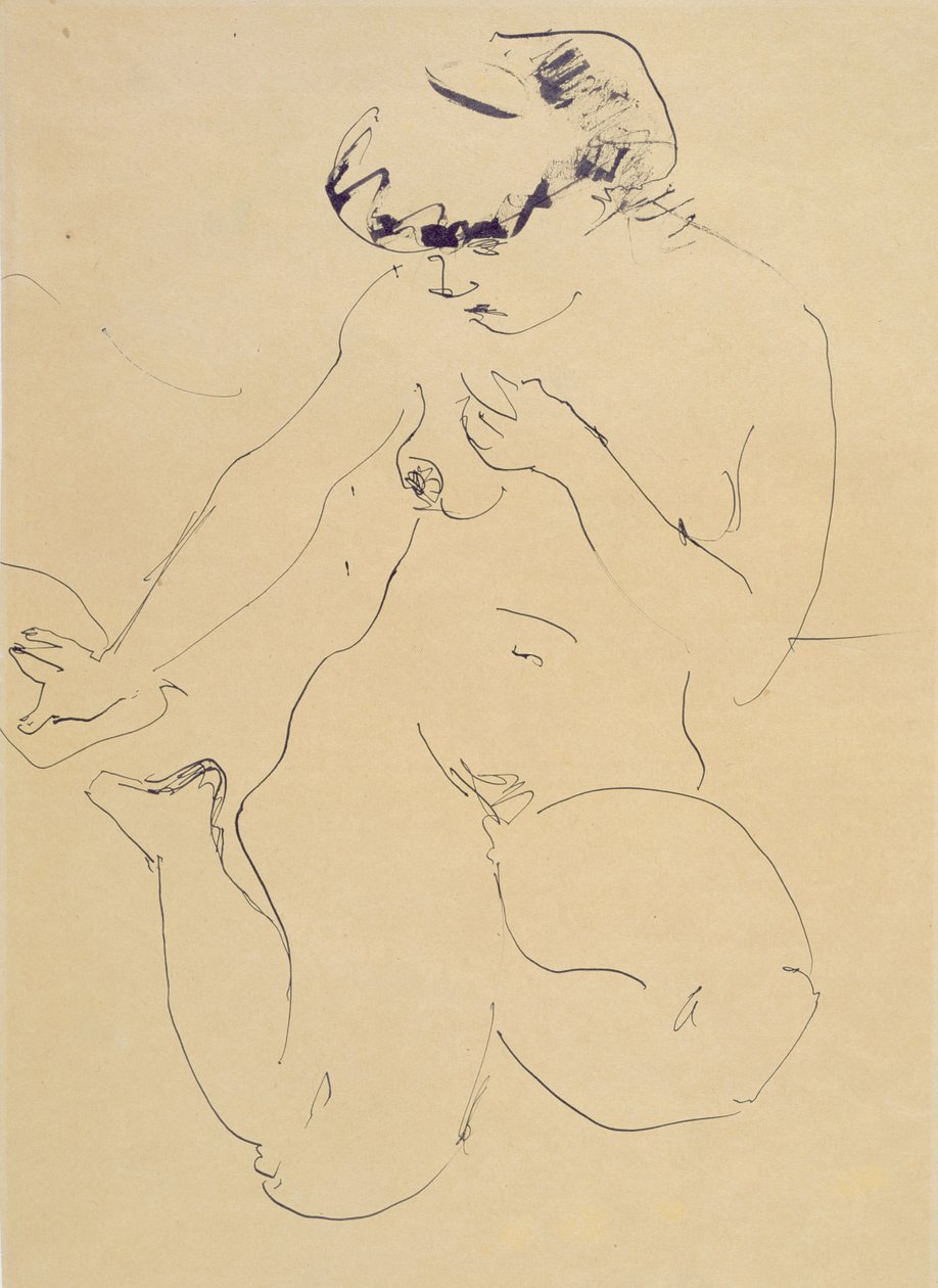 Nu accroupi - Ernst Ludwig Kirchner