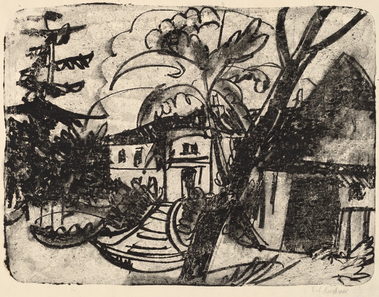 Ferme danoise avec manoir - Ernst Ludwig Kirchner