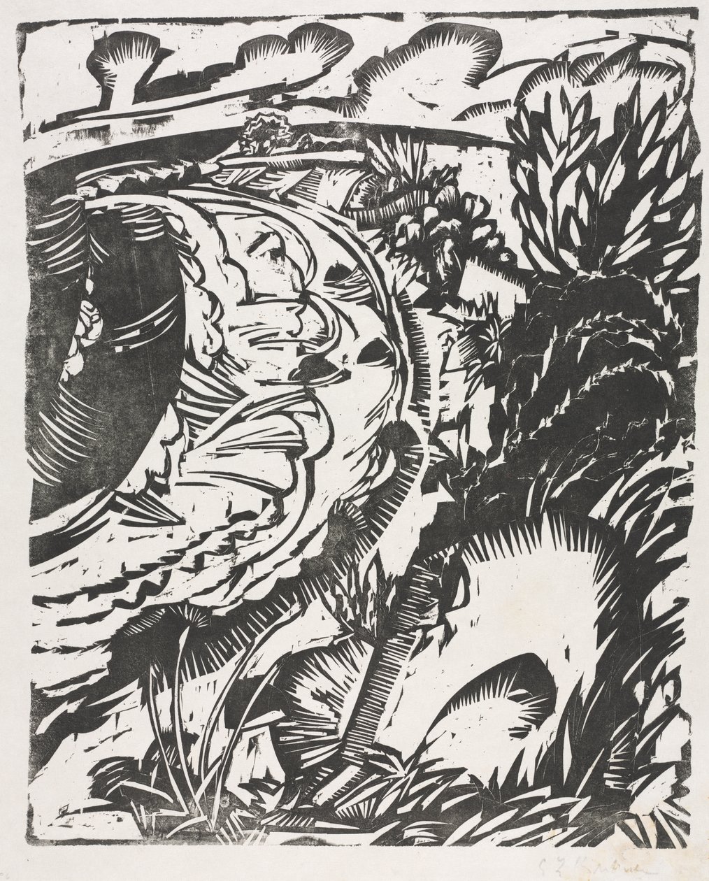 Paysage de dunes avec une baie courbée - Ernst Ludwig Kirchner
