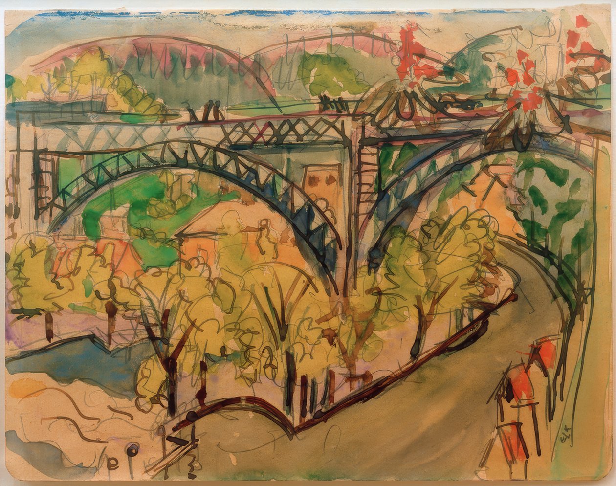 E.L.Kirchner, Pont ferroviaire / 1916 - Ernst Ludwig Kirchner