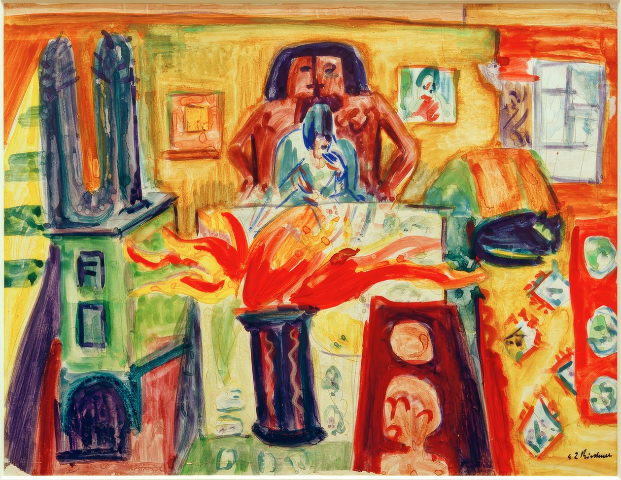 Intérieur avec tulipes - Ernst Ludwig Kirchner