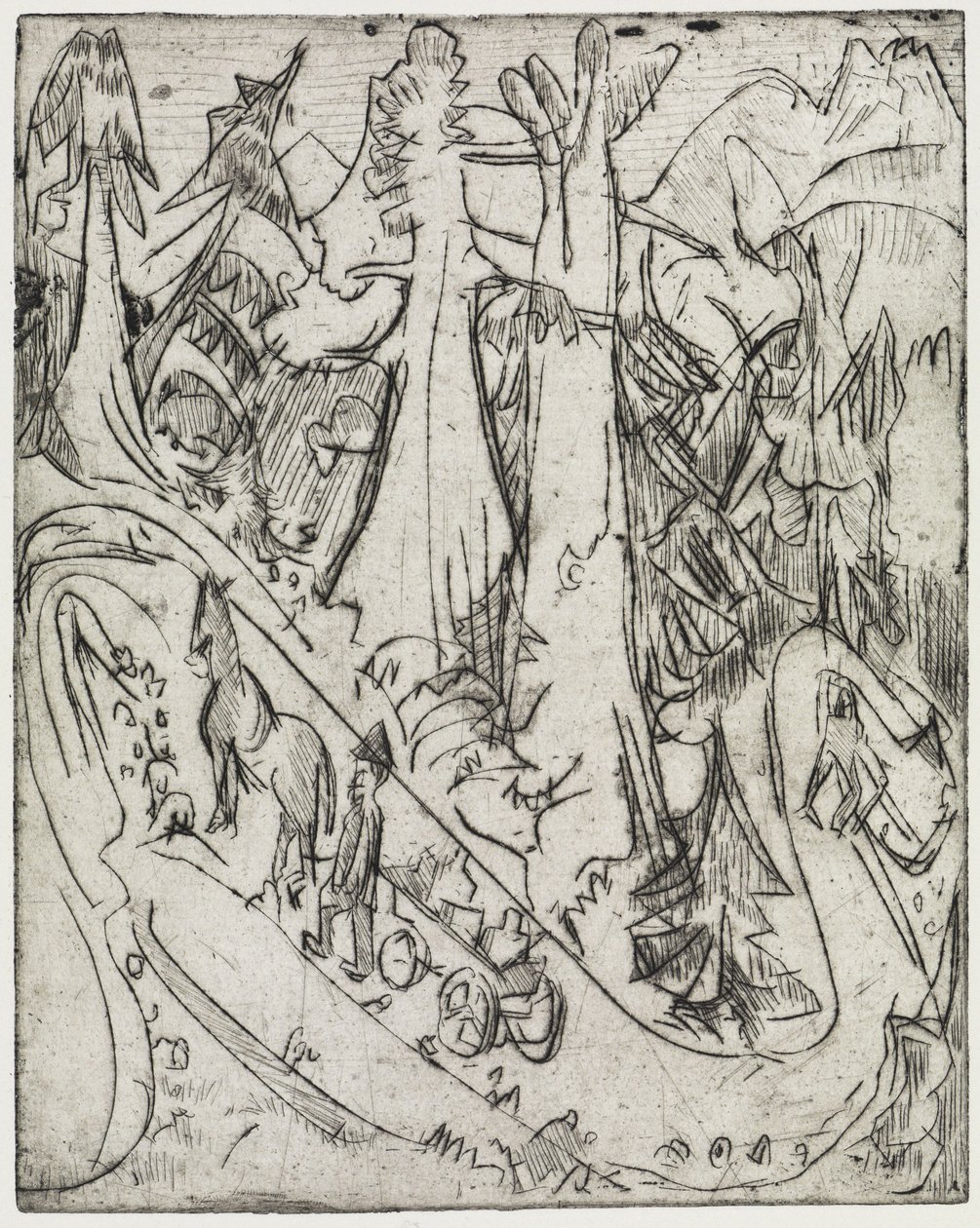 Rentrer les chèvres et le camion de lait par le chemin de montagne - Ernst Ludwig Kirchner