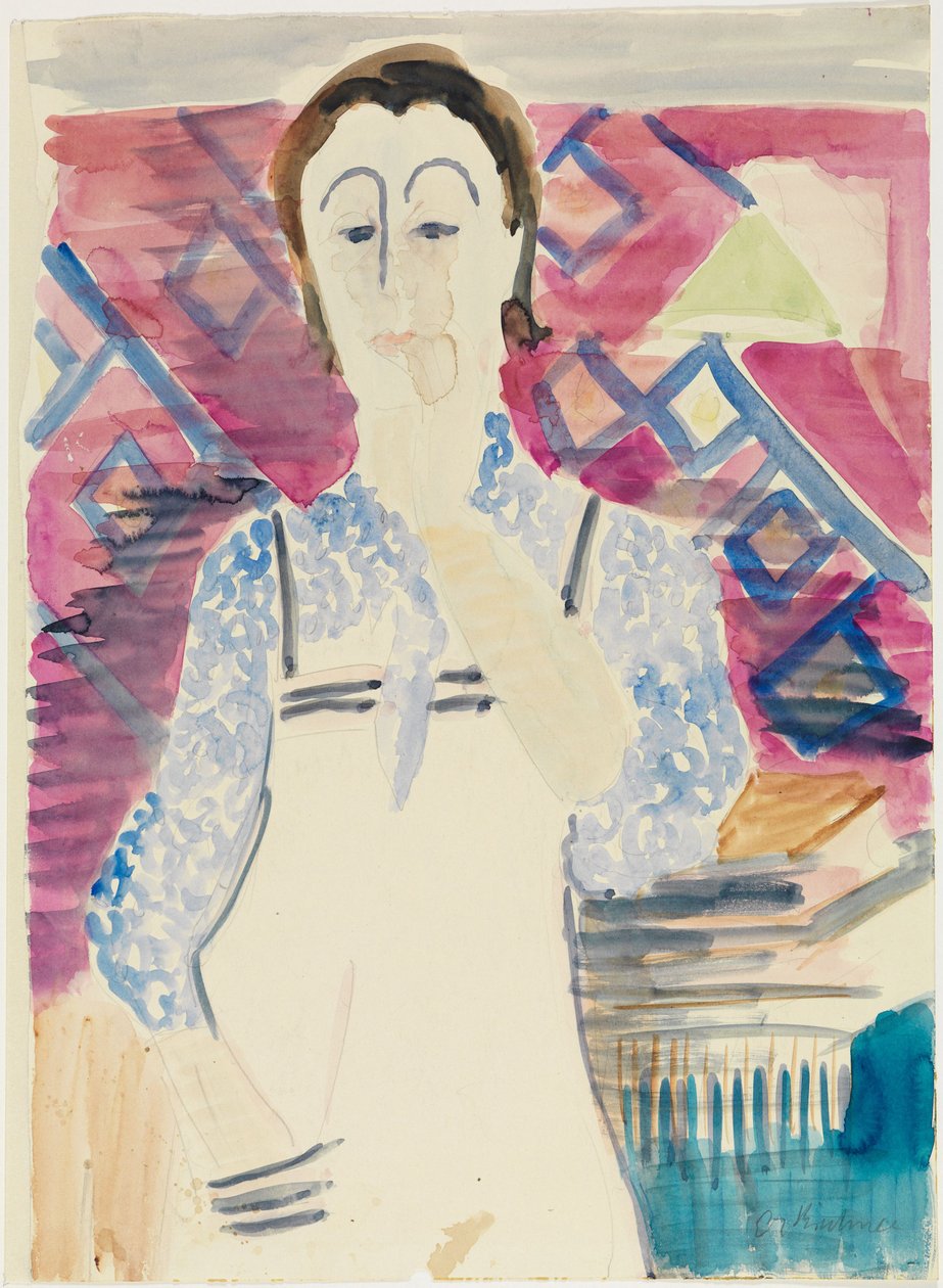 Femme au tablier (Erna Kirchner) - Ernst Ludwig Kirchner