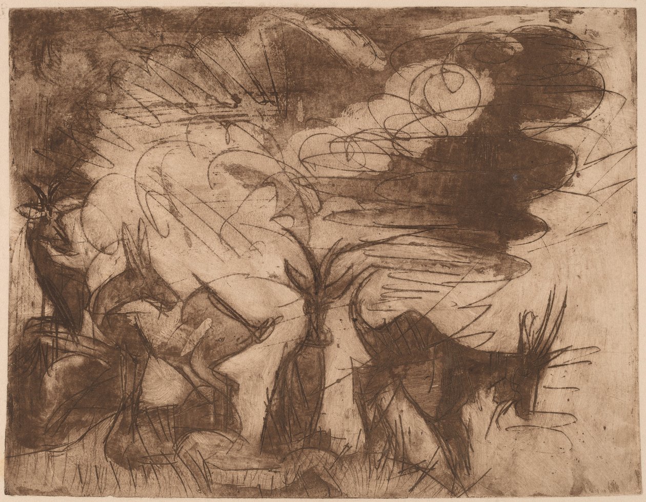 Chèvres et nuages - Ernst Ludwig Kirchner