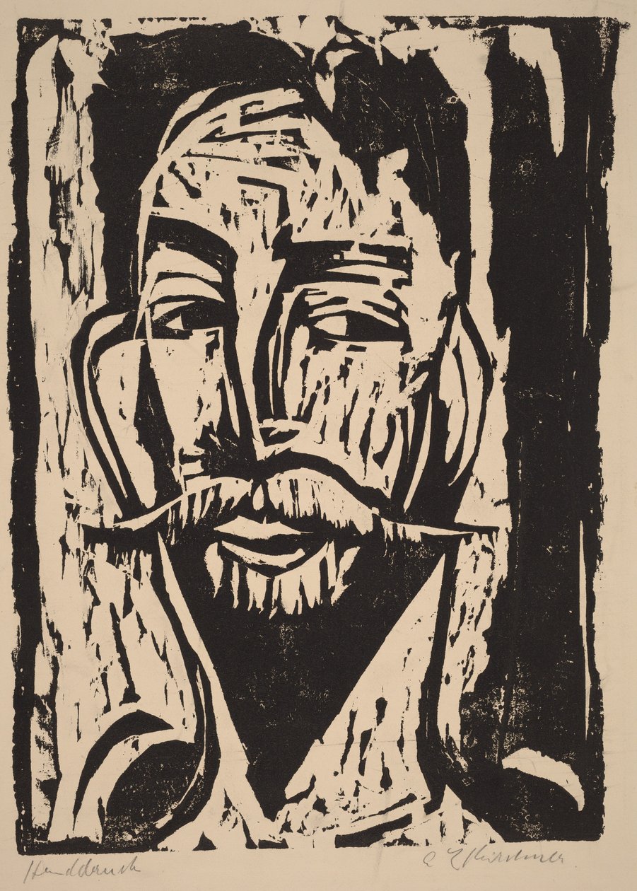 Tête du professeur Graef - Ernst Ludwig Kirchner