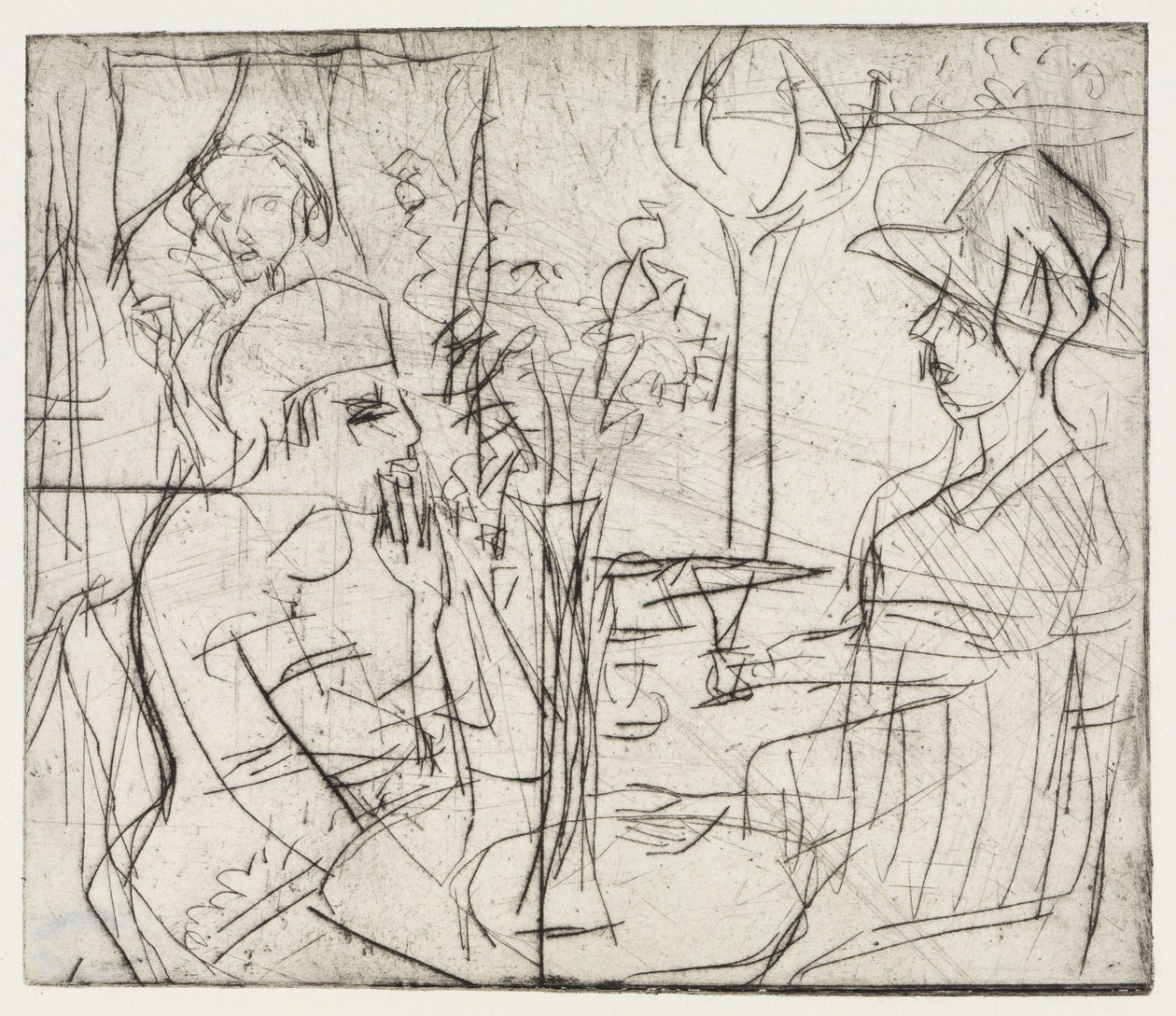 Carrières de gravier / Au café - Ernst Ludwig Kirchner
