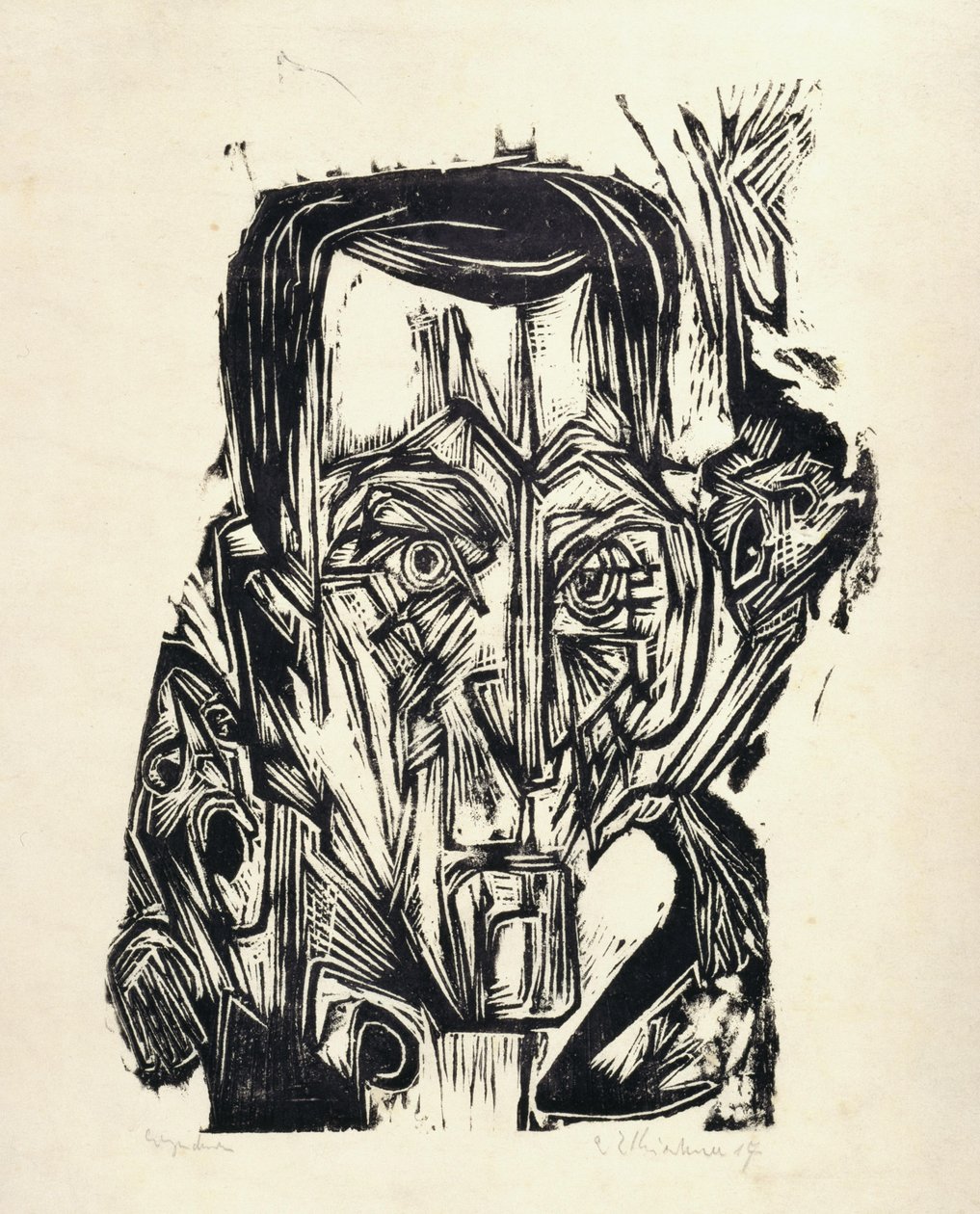 Tête du poète Frank I - Ernst Ludwig Kirchner